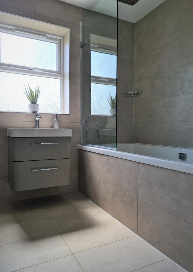 Contemporary Family Bathroom designed and installed by Leger Interiors in York