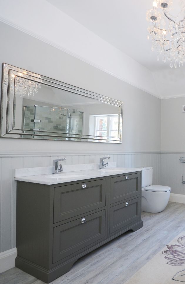 Shaker country home bathroom unit designed and installed by Leger Interiors in York